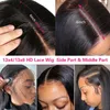 Transparent Bone Straight Lace Frontal Wig MYLOCKME 30 32 Inch 13X4 Front Brazilian Human Hair Closure 180 Density