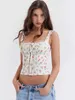 Karlofe New In Cute Tops Summer Fashion Print Streetweardayary Out Out Out Chic Lace Up Fooks Tank Crop Tops女性2023