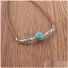 Anklets Bohemia Blue Turquoises Beads Beadelet anklet على الساق المصنوعة يدويًا حبل VEET للنساء سلسلة المجوهرات الشاطئية DRIL DEL DHWXP