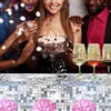 Nappe Disco Runner 86.6x51.18inch Silver Ball Nappe 70s Party Supplies Rectangle Pour Mariage