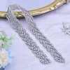 Riemen vrouwen kristal kralen bruids sjerp taille riem zilveren strass plus size diamant lang lint bling glanzend elegant