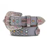 Hip hop bb belts for women designer belt with crown buckle studded with rhinestones waistband purple green