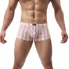 Caleçon Boxer hommes mode hommes sous-vêtements Sexy Latern motif translucide culotte Shorts U poche renflement boxeurs pour cadeau