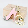 Keychains Creative High Heel Shoes With Rhinestones Key Chain Alloy Keychain Accessories Pendant Ring Charms For Ladies