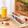 Storage Bottles Automatic Egg Rack Dispenser Roll Box PP Basket Container Refrigerator Tray Organizer Kitchen Neat Supplies