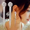 Stud Earrings Beach For Women Tassel Round Temperament Diamond Long Exaggerated