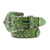 Hip hop bb belts for women designer belt with crown buckle studded with rhinestones waistband purple green