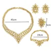 Halskette Ohrringe Set Exquisite Luxus Dubai Gold Farbe Indien Nigeria Afrikanische Große Accessoires Geschenke für Frauen