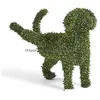 庭の装飾装飾的なおしっこ犬のトピアリーフィルックスケプトール像は、指で剪定またはwate dh9izドロップ配信をするための指なし
