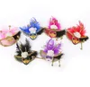 Mini Masks Magnets Sticker Souvenir Wedding Verjaardagsfeestje Favor Venetian Feather Flower Masks koelkast magnetisch met hoed Carnival Mardi Gras Decoratie