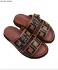 Slippers 2021f Designer Slides de borracha sandálias florescem marrom preto web moda masculina chinelos femininos chinelos de praia com caixa de flores 36-42 J230525