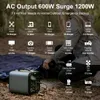 220V 230Vポータブル発電所550WWWSソーラージェネレーター600W（ピーク1000W）148800MAH AC Outdoor Socket RV/Van Camping Fishing Fishing Home