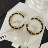 Big Gold Hoop Kolczyki 925 Srebrna igła Luksusowe kolczyki projektantka dla kobiety Walentynki Wedding Bride Prezentacja Biżuteria