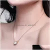 Pendant Necklaces New Design Geometric Druzy 14 Colors Gold Sier Plated Geometry Stone Necklace For Elegant Women Girls Fashion Drop Dhfxc