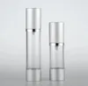 15ml 30ml 50ml Silver Empty Cosmetic Airless Bottle Portable Refillable Airless Bottle For Lotion