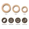 Baby Teethers Toys 5Pcs 405570mm Wooden Ring Circle Beech DIY Molar Rod Wood Necklace Pendant Food Grade Teething Teether 230525