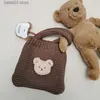 Sacs à couches bébé dessin animé petit ours sac à main maternelle bébé sortie snack pack broderie ours tricoté enfants sac à main nouveaux sacs à couches chauds T230526