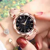 Montres-bracelets Montre De Mode Femmes En Cuir Dames Montres Cristal Poignet De Luxe Rose Noir Montre Femme Petit