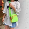 Borse da sera Primavera Casual Hit Color Verde fluorescente Piccole borse a tracolla Donna Oxford Zipper Design Borsa a tracolla femminile Moblie Phone Bag T230526