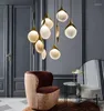 Lampes suspendues cuillère moderne LED plafond circulaire lustre barre escalier El Villa salle d'échantillonnage combinaison luminaire