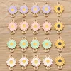 10 Stück Mix Lot Goldfarbene Sonnenblumen-Charm-Anschlüsse für Schmuckherstellung, Armband-Zubehör, DIY-Handwerk