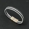 Ссылка браслетов Modyle Fashion Brawed Topeck Woven Multilayer Leather Men Punk Vintage Bangle для ювелирных подарков для мальчика