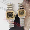 С бриллиантовым танком -квадратом мужские часы Luxury Watch Gold Quartz Designer Watch Montre de Luxe Watches for Men Caijiamin Dhgate Высококачественные наручные часы.