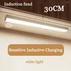 Luci notturne Luce a LED Sensore di movimento wireless Striscia magnetica Lampada USB Armadio da cucina Illuminazione camera da letto