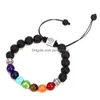 Perline 7 Chakra Bracciale Strandstree Of Life Charm Yoga Natural Stone Healing Ncing Oil Diffuser Bead Braccialetti intrecciati Drop Deliver Dhctw