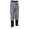 Pantalon homme adulte homme médiéval Pirate Clown fines rayures Costume Leggings amples Viking jambe pansement pantalon