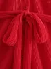 Abiti casual Evfer Camicia da donna stile estivo monopetto rosso mini abito dritto Chic colletto rovesciato da donna pieghettato sottile