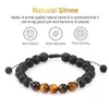 Pärlor män kvinnor 8mm lava rock sten pärla armband eterisk olja diffusor flätat rep tiger ögon yoga pärlor armband droppleverans jud dh920