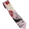 Neck Ties Unique Creative Printing Cool Funny Party Pink Landscape Painting Volume Cherry Blossom As A Gift