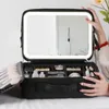 Cosmetic Bags Women LED Light Bag Mirror Case Travel Vanity Large Capacity Portable Makeup For