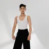 Vêtements de scène adultes danse latine haut Samba hommes professionnels hauts gilet pratique vêtements Tango Cha Rumba salle de bal DWY9145