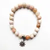 Strand Natural Sunstone Beads Crystal Bracelet Healing Sun Stone Jewelry Мужчины женщины очаровывают медитацию 1 шт.