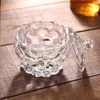Garrafas de armazenamento copo de cristal criativo com tampa de tampa de jarra de açúcar em estilo europeu decoração de caixa de doces de mesa de café