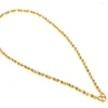 Kettingen 4 mm dunne ketting vaste ketting mannen sieraden geel goud gevulde kraag sleutelbeen accessoires 50 cm lang