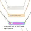 Pendant Necklaces Stainless Steel Bar Necklace Fashion Love Heart For Women Mother Daughter Blank Charm Buyer Own Drop Delivery Jewe Dh2Sl