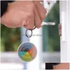 Keychains Lanyards Feelings Wheel Double Sided Keychain Colored Acrylic Lage Decorative Pendant Keyring Key Chains Drop Delivery F Dhz8V