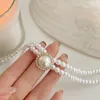 Ketting oorbellen set elegante grote witte imitatie parel oorrang ring sieraden kristal mode bruiloft bui -accessoire geschenken