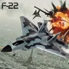 Elektrik/RC Uçak FX-622 F22 RC Uzaktan Kumanda Uçağı 2.4G Uzaktan Kumanda Fighter Hobi Düzlemi Planör Uçak Epp Köpük Oyuncak RC Uçak Çocuk Hediyesi 230525