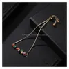 Braccialetti con ciondoli Braccialetto in zircone arcobaleno dorato Colorf Catena regolabile Tennis per donne Ragazze Contenitore di gioielli di moda Drop Delivery Dhsar