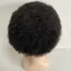 أنظمة الشعر البشرية البكر الماليزية #1B اللون الأسود الطبيعي 8x10 Toupee 4mm Root Afro Full Lace للرجال السود