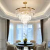 Lustres Moderne Top De Luxe En Cristal Clair Lustre Éclairage Rond Or El Lobby Pour Salon LED Luminaires D'intérieur