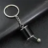 Keychains Car Gear Box Keychain For Men Women Imitation 6 Speed Manual Styling Keyring Knob Shift Gearbox Stick Gift Interior