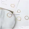 Anneaux De Mariage 5 Pcs / Ensemble Vague Joint Mode Charme Or Couleur Géométrique Simple Anneau Mince Pour Les Femmes Mi Doigt Partie Bijoux Drop Delive Dh6Oj