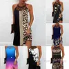 Retail 2023 Plus Size 3xl 4xl 5xl Summer Designer Dress Women New National Style Print Sleeveless Halter Elegant Sexy Prom Club Casual Dresses For Woman