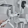 Bathroom Shower Sets Smart Digital Display Piano Keys Bathroom Shower Faucet 4 Function Wall Mount Brass Rainfall Cold Hot Water Mixer Bathing Crane G230525