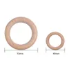 Baby Teethers Toys 5Pcs 405570mm Wooden Ring Circle Beech DIY Molar Rod Wood Necklace Pendant Food Grade Teething Teether 230525